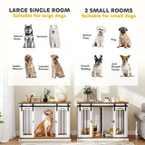 PawHut Dog Crate Furniture for Large Dogs, Double Dog Cage for Small Dogs