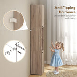 HOMCOM 6-Tier Tall Bathroom Cabinet - Natural