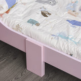 HOMCOM Kids Toddler Bed Princess Crown Theme Safety Side Rails Slats Home Bedroom Furniture Boys Girls 3-6 Yrs Pink 143 x 73 x 60 cm