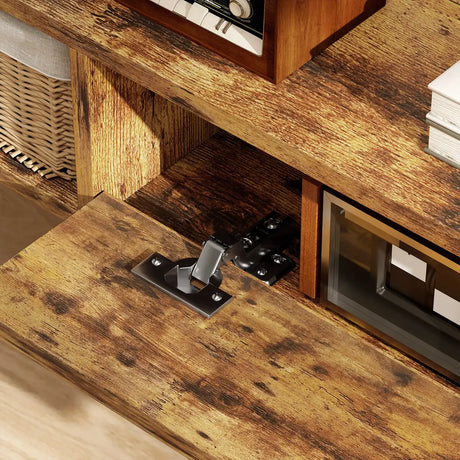 HOMCOM 120 cm Floating TV Unit for TVs up to 50 Inch - Rustic Brown