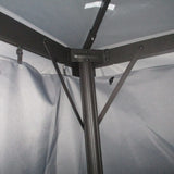 Outsunny 3 x 4m Aluminium Garden Gazebo, Marquee Canopy Shelter Pavilion Party Tent with Nets and Curtains for Garden and Deck, Dark Grey