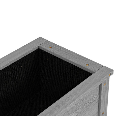 Outsunny Wooden Raised Garden Bed, Elevated Planter Box with Storage Shelf and Drainage Holes, Raised Planter with Legs, Grey
