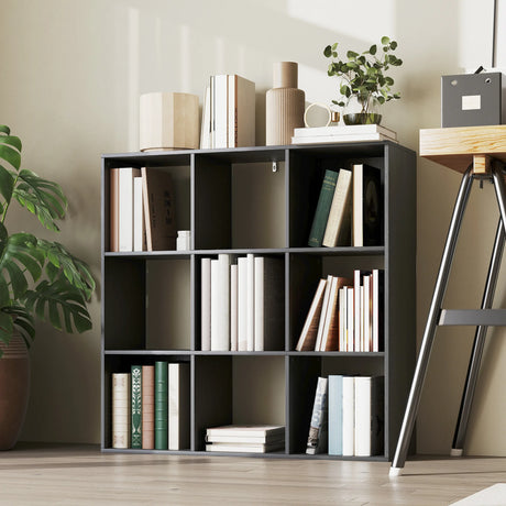 HOMCOM Nine-Cube Storage Shelf - Black