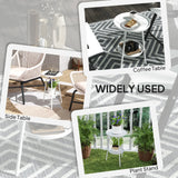 Outsunny Two-Tier Metal Garden Table - White