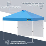 Outsunny 3x3(M) Pop Up Gazebo with 1 Side and Roller Bag, Height Adjustable Party Tent Event Shelter for Garden, Patio, Blue