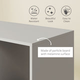 HOMCOM Open Wardrobe on Wheels, Bedroom Wardrobe with Clothes Hanging Rail, 2 Storage Shelves, Mobile Garment Rack for Cloakroom, Hallway, Grey