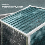 Outsunny 7 x 4ft Garden Shed, Easy to Assemble, Upgraded Galvanised Steel Frame with Foundation Kit, Double Doors with Lock, Outdoor Metal Shed with Vents and Gloves, Garden Storage Shed, Green