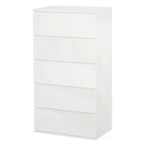 HOMCOM Chest of Drawers, 5 Drawers Storage Cabinet Floor Tower Cupboard for Bedroom Living Room, White