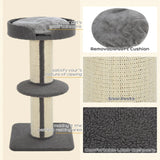 PawHut 91cm Cat Tower Scratching Posts Cat Tree for Indoor Kittens Activity Centre Grey