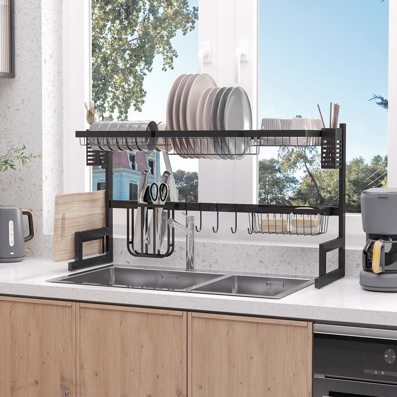 HOMCOM 93cm Modular Over-Sink Drying Rack