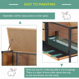 PawHut Wooden Guinea Pigs Hutches Elevated Pet House Bunny with Slide-Out Tray Outdoor Natural