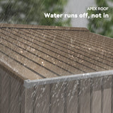 Outsunny 9 x 6ft Metal Garden Shed, Outdoor Storage Tool House with Ventilation Slots, Foundation Kit and Lockable Double Doors, Light Brown