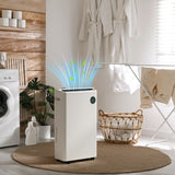 HOMCOM 5500mL Portable Dehumidifier with Air Purifier, UVC, Ioniser, 24H Timer, 5 Modes, 16L/Day, for Home Laundry, White