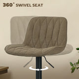 HOMCOM Set of Two Linen-Look Bar Stools - Brown