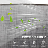 Outsunny 2 Seats Garden Glider Bench, Metal Frame Loveseat with Glass Top  Centre Table, Porch Rocking Glider for 2 Person, for Deck, Patio, Brown/ Grey