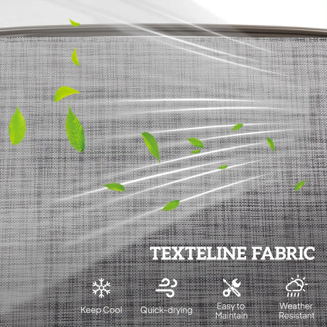 Outsunny 2 Seats Garden Glider Bench, Metal Frame Loveseat with Glass Top  Centre Table, Porch Rocking Glider for 2 Person, for Deck, Patio, Brown/ Grey