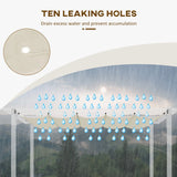 Outsunny Retractable Pergola Cover, 2.55 x 2.5 m Replacement Canopy Fabric for 3 x 3 m Frame, Roof Top Only, Cream White