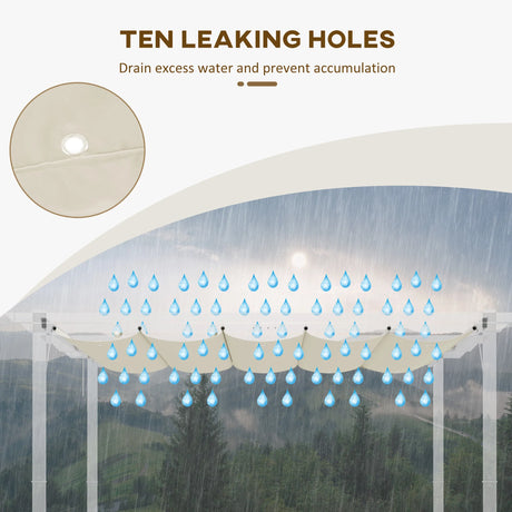 Outsunny Retractable Pergola Cover, 2.55 x 2.5 m Replacement Canopy Fabric for 3 x 3 m Frame, Roof Top Only, Cream White