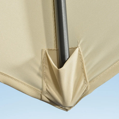 Outsunny 3 x 3(m) Cantilever Parasol with Cross Base, Garden Umbrella with 360 Rotation, Crank Handle and Tilt for Outdoor, Patio, Cream White