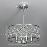 HOMCOM 51 Crystallite Four-Bulb Chandelier - Silver-Tone