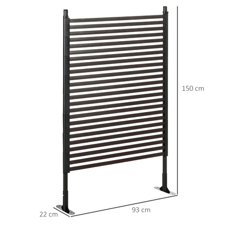 Outsunny Garden Fence with 2 Standing Ways for Hard & Soft Ground, Decorative Outdoor Divider, Animal Barrier Fence, Brown