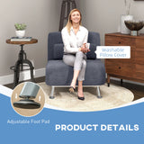 HOMCOM Single Velvet-Feel Sleeper Chair - Charcoal Grey