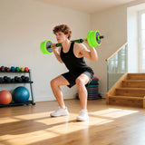 SPORTNOW 20kg Four-In-One Adjustable Weight Dumbbells Set, Barbell, Kettlebell, Push Up Stand - Green