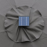 Outsunny 2.7m Garden Parasol Sun Umbrella w/ LED Solar Light Angled Canopy Grey