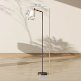 HOMCOM Floor Lamp with 350 Rotatable Head, Modern Standing Lamp with 3000K/4000K/6500K Colour Temperatures for Living Room Bedroom Office, Black