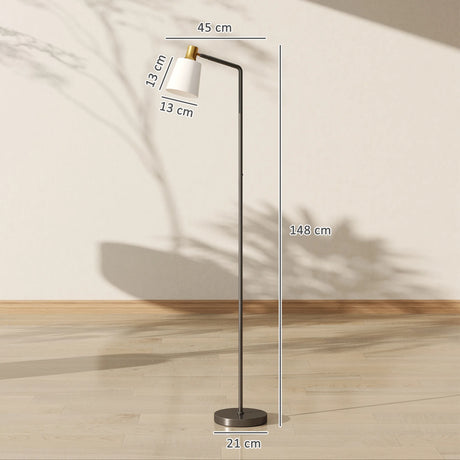 HOMCOM Floor Lamp with 350 Rotatable Head, Modern Standing Lamp with 3000K/4000K/6500K Colour Temperatures for Living Room Bedroom Office, Black