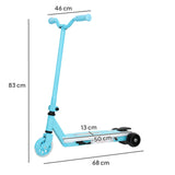 AIYAPLAY Electric Scooter for Kids Aged 4-7 Years, with Flashing LED Lights, Rear Auxiliary Wheels, Blue