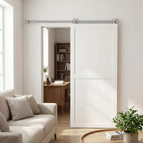 HOMCOM Sliding Door Hardware Kit Smooth Quiet 304 Stainless Steel for 200cm Track Sliver Tone