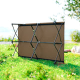 Outsunny Double Camping Cot Bed, with Bag - Khaki