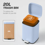 HOMCOM 20L Modern Boxy Metal Home Kitchen Bin - Light Blue