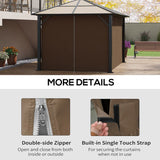 Outsunny Set of Four 3 x 4m Gazebo Replacement Walls - Dark Brown