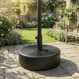 Outsunny Patio Umbrella Base 22kg Sand Filled Garden Parasol Stand forfor 38mm/48mm Poles, Black