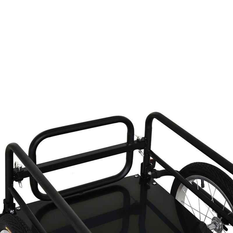 HOMCOM Bike Cargo Trailer in Steel Frame Extra Bicycle Storage Carrier with Hitch-Black