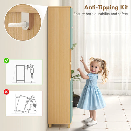 HOMCOM Bathroom Cabinet with Adjustable Shelves and Open Shelves - Green