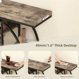 HOMCOM Industrial Console Table with Storage Shelves - Rustic Brown