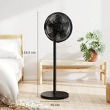 HOMCOM 40 cm Standing Fan, Cooling Floor Fan with 80 Oscillating, Adjustable Tilt and Height, 4 Speed, Remote Control, Black