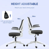 Vinsetto Mesh Back Office Chair, with Flip-Up Arms - Black and White