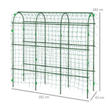Outsunny 183 cm Tall Metal Garden Trellis, Arch Trellis for Climbing Plants Outdoor with Climbing Net