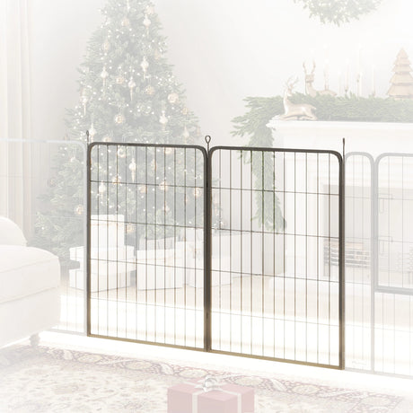 PawHut Two-Piece Dog Pen Expansion Pack for Large Dogs, 100cm Tall Animal Pen with Three Connecting Stakes