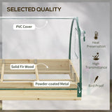 Outsunny Raised Bed with Greenhouse, Wooden Garden Planter Box with PVC Cover, Roll Up Windows, Dual Use for Vegetables, Plants, Flowers, 115 x 80 x 54 cm, Natural Wood Effect