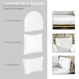 Outsunny Rattan Egg Chair with Cushions and Pillows, Khaki