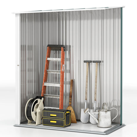 Outsunny 5.3 x 3.1ft Corrugated Steel Garden Shed - Green