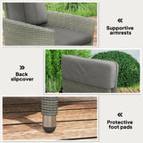 Outsunny 105-150 Reclining Rattan Chair - Grey