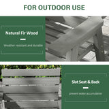 Outsunny Fir Wood Convertible 2 to 3 Seater Outdoor Garden Bench Grey
