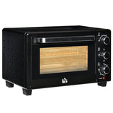 HOMCOM 21L Mini Countertop Oven, 100°C-230°C Adjustable Temp - Black