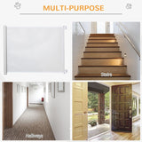 PawHut Retractable Stair Gate,  Dog Pet Barrier, for Doorway, Staircase, Hallway - White